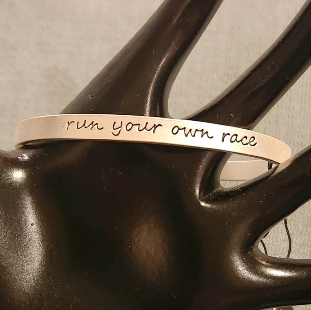 Run Your Own Race Bracelet Silver Tone